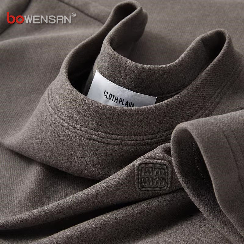 欧洲站德绒短袖t恤男士2026新款春夏季双面绒上衣半袖打底衫男款