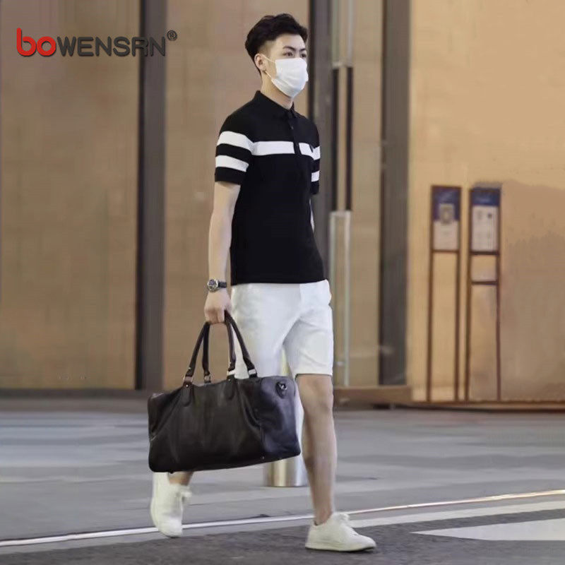 高级感黑白条纹polo衫男士短袖t恤2026新款夏季痞帅保罗男款套装