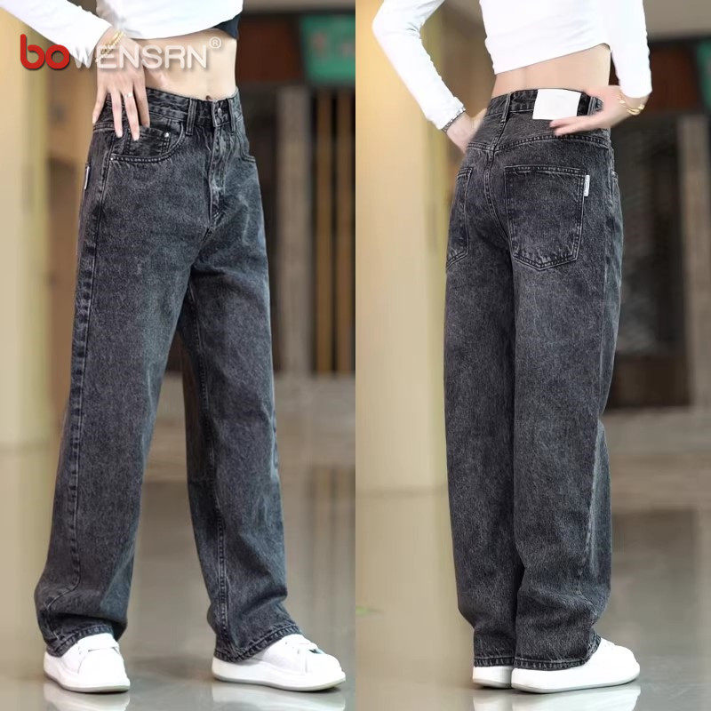 潮牌直筒牛仔裤男士2026新款春装男裤韩版水洗阔腿长裤子男款夏季