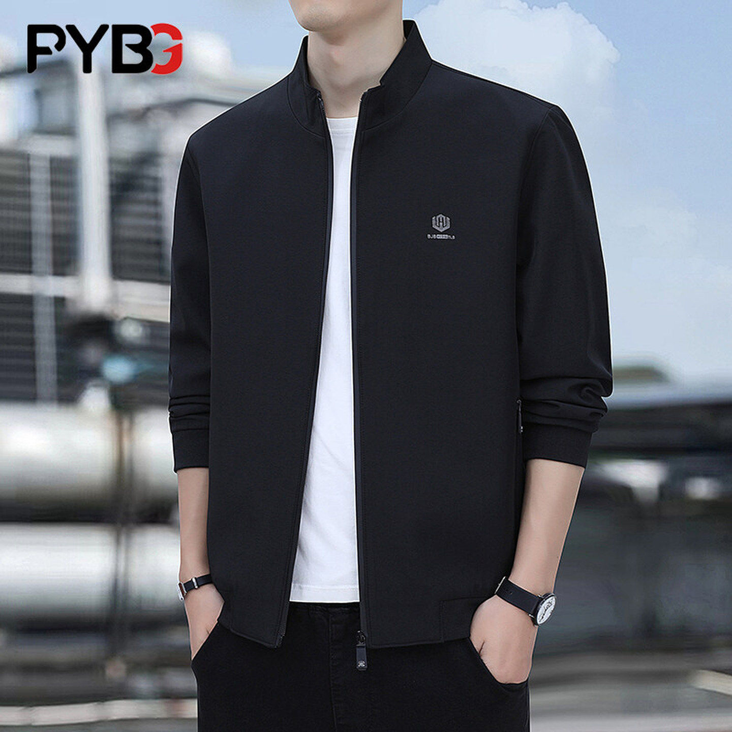 高端行政夹克外套男士春秋季2025新款冬装商务休闲男款加绒男外套