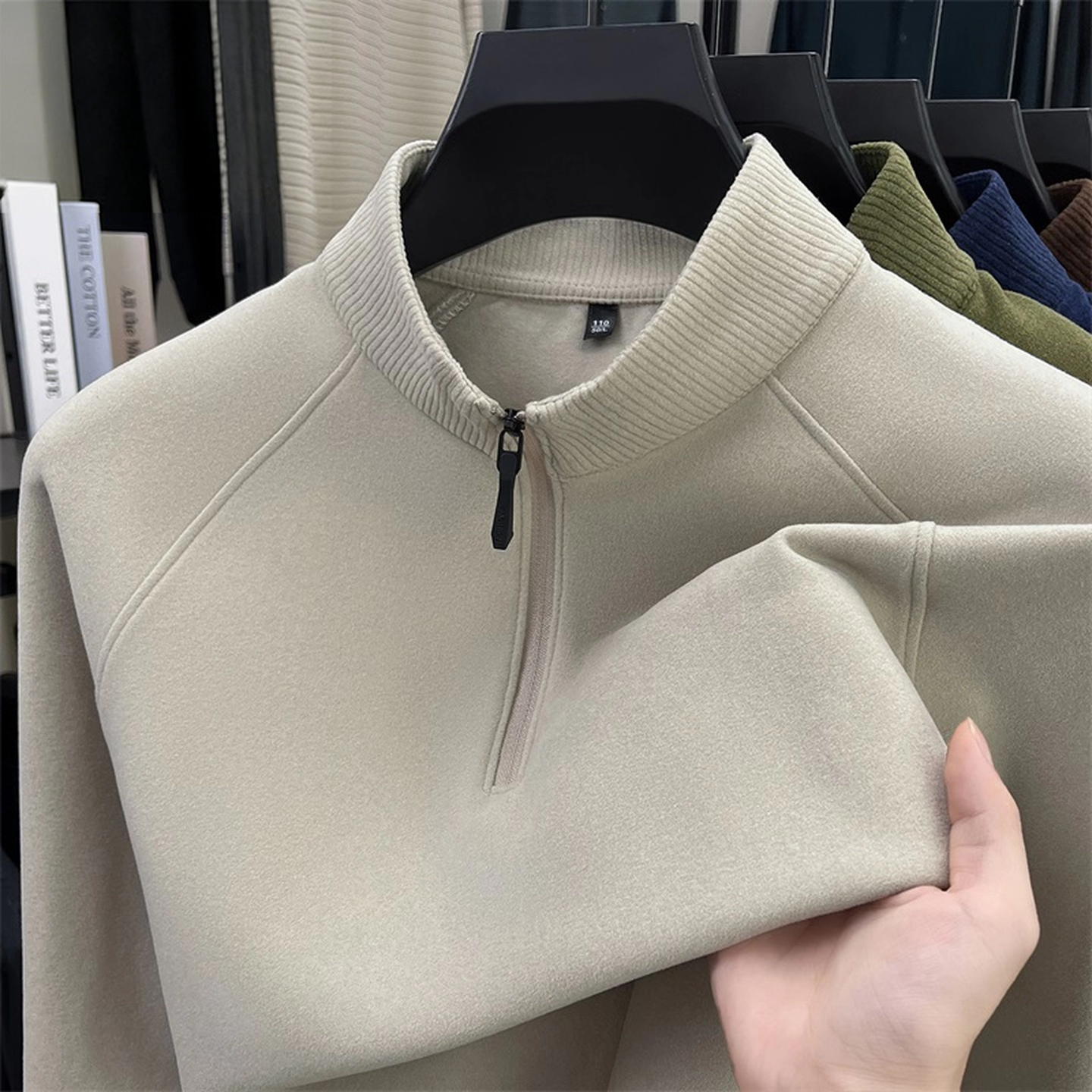 高端双面德绒打底衫男士2025年新款秋冬季半拉链立领卫衣男款冬装