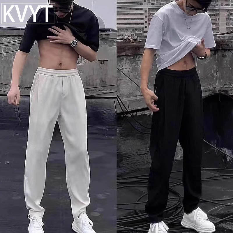 白色垂感西裤男士2026夏季薄款宽松直筒裤子男款潮牌休闲运动长裤