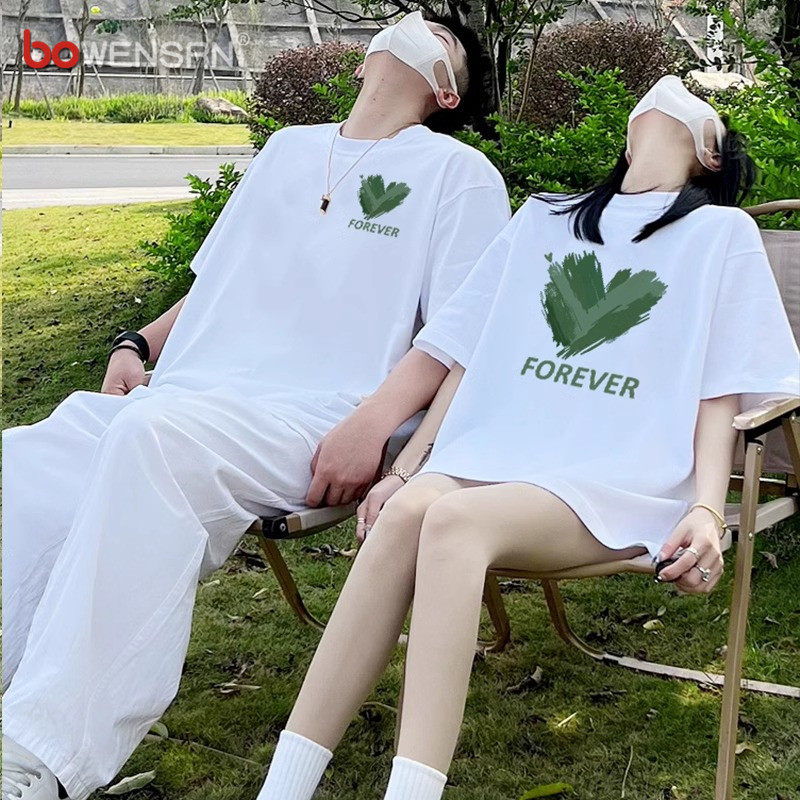 特别的超火情侣装短袖t恤男女士2026新款夏季纯棉重磅百搭上衣服