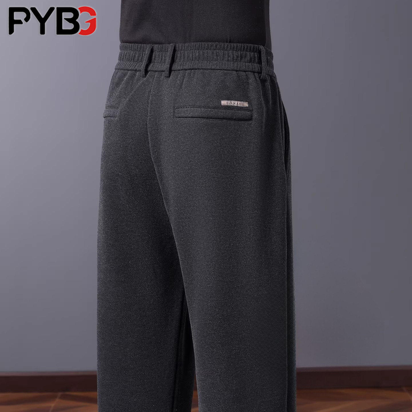 羊毛男士休闲裤冬装2025新款宽松直筒加绒加厚中年男裤子男款秋季