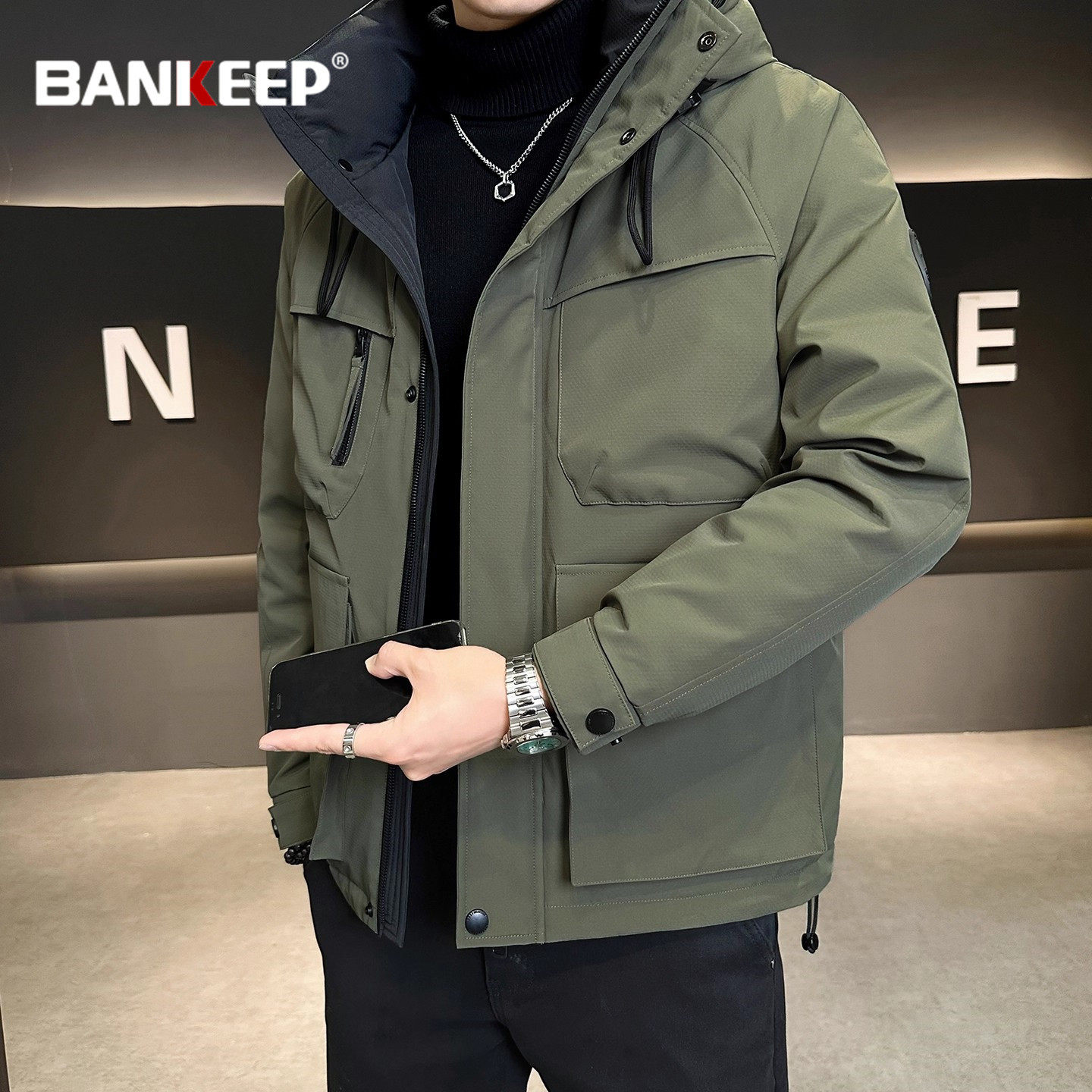 高端冲锋衣羽绒服男士2026新款冬季白鸭绒加厚保暖登山服外套男款