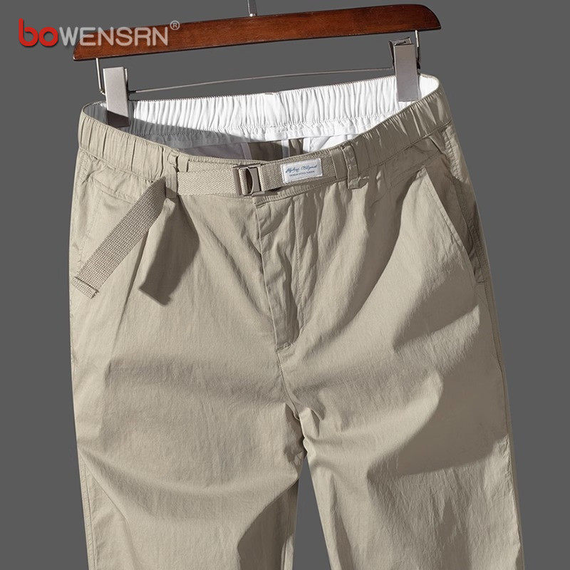 高端休闲裤男士2026新款春秋夏季宽松直筒男裤九分运动长裤子男款