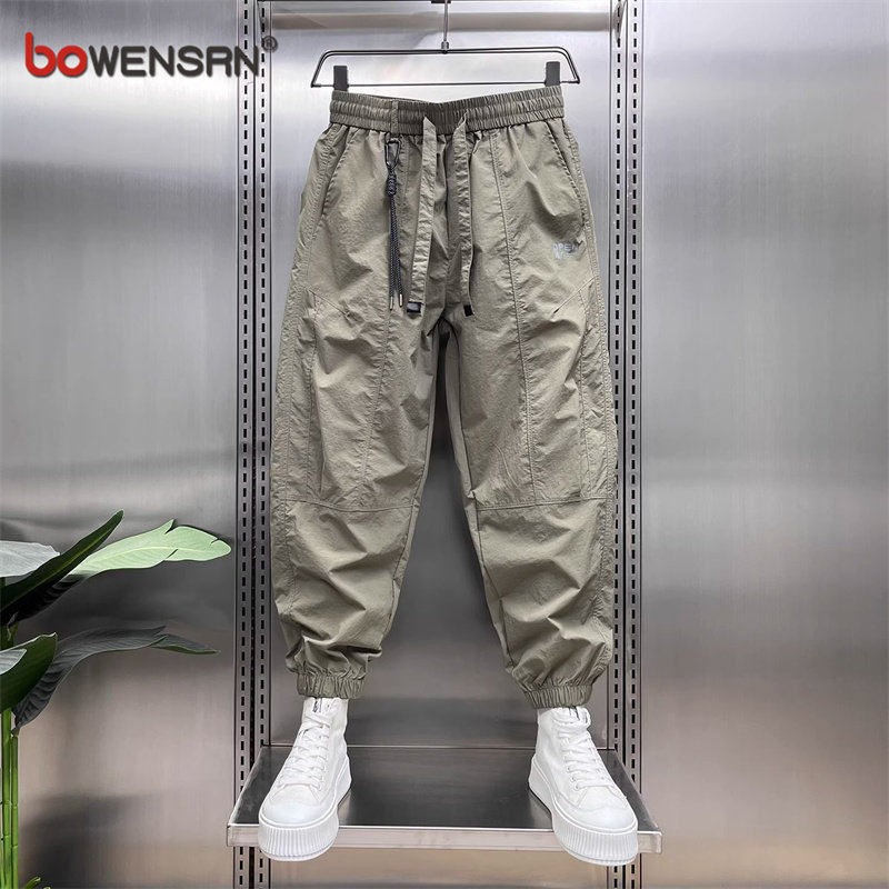 高端工装裤男士2026新款夏季薄款宽松束脚休闲哈伦男裤子男款春装