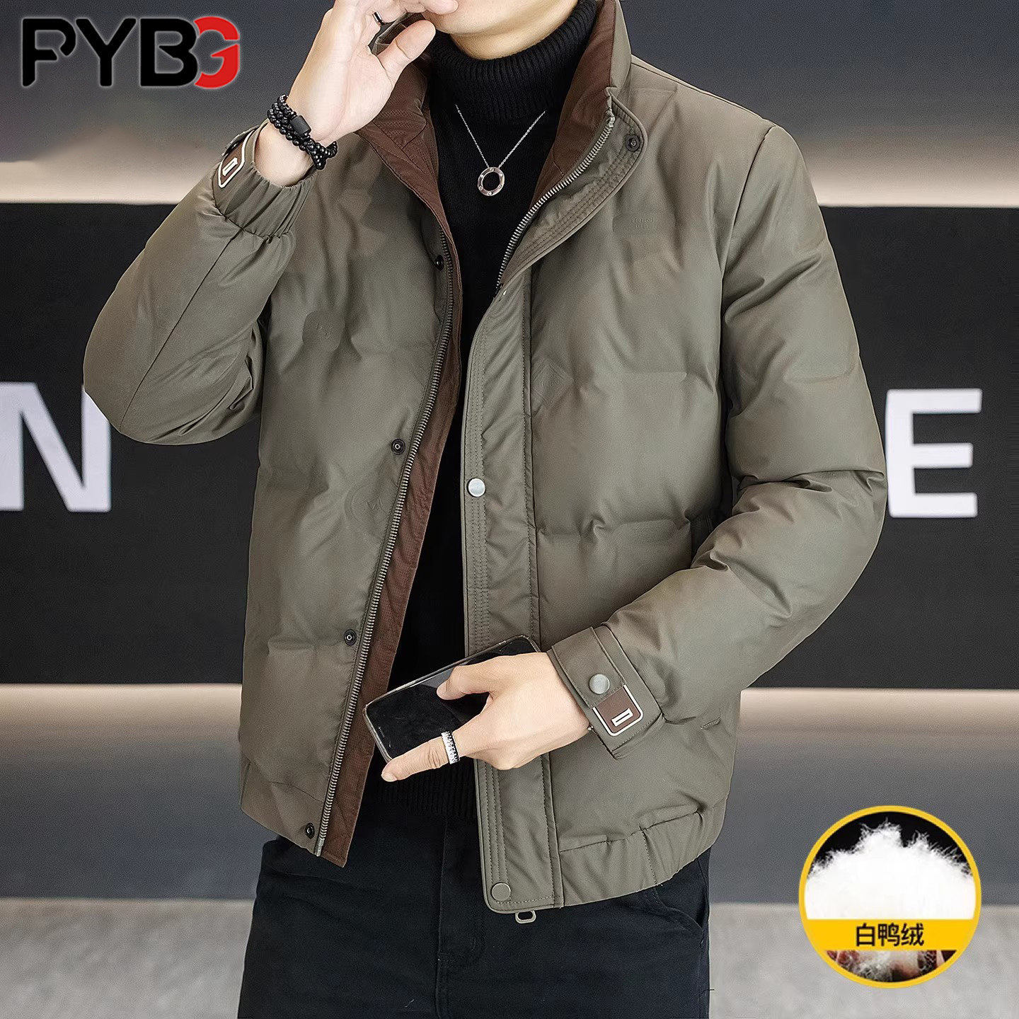 男士冬装夹克外套高端轻薄立领羽绒服冬季男款加厚爆款2025新款