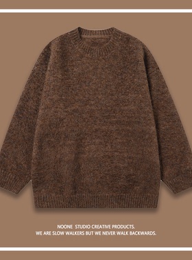 松翠柏青 | NOONE | 小众设计感 日系纯色圆领 | 男针织衫毛衣