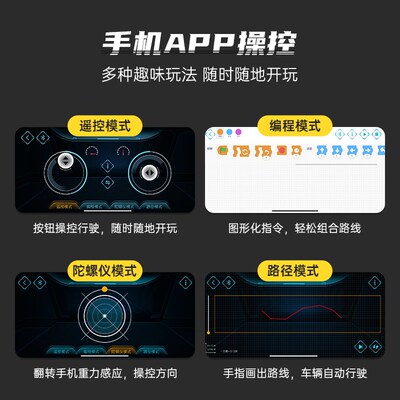 速发启蒙积木可编程玩具儿童电动遥控汽跑车模型拼装益智男孩生日