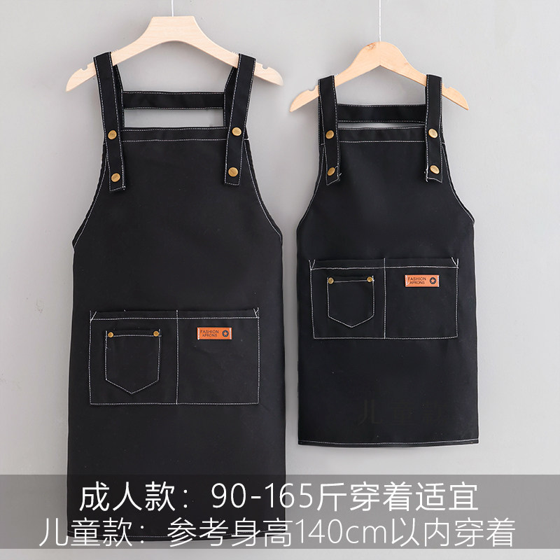 速发亲子装成人儿童围裙免费印字logo帆布透气高端时尚大气罩衣
