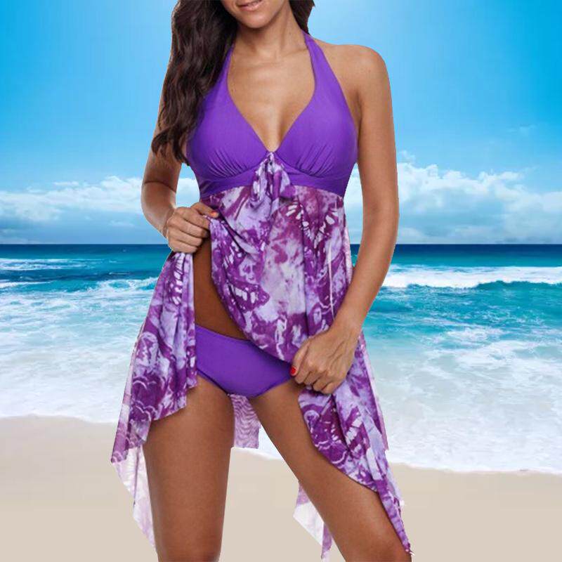 速发Wo Sexy V-e Swimwr Irregul Padded Push Up Prit