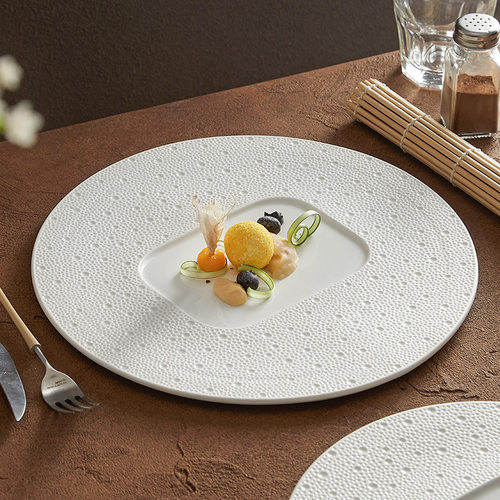 速发优格陶瓷盘子牛盘餐盘酒店餐厅高级感意排菜摆境圆盘分子料理