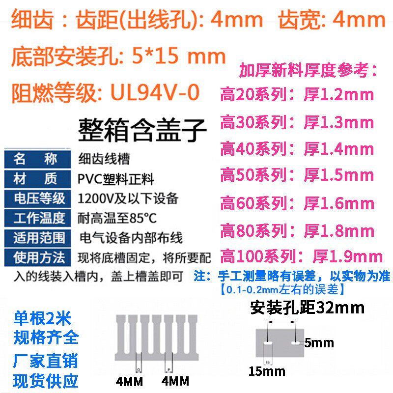 速发100*80PVC阻燃开口U型明装分线理卡线行走线槽封口配电箱柜细
