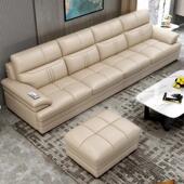 现代简约真皮沙发客厅新款 家用大小户型转角头层牛皮质沙发组合