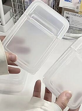 ins透明翻盖收纳盒小卡OPP袋卡膜收纳盒储物小卡保护
