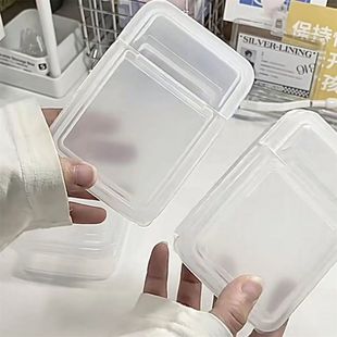 ins透明翻盖收纳盒小卡OPP袋卡膜收纳盒储物小卡保护