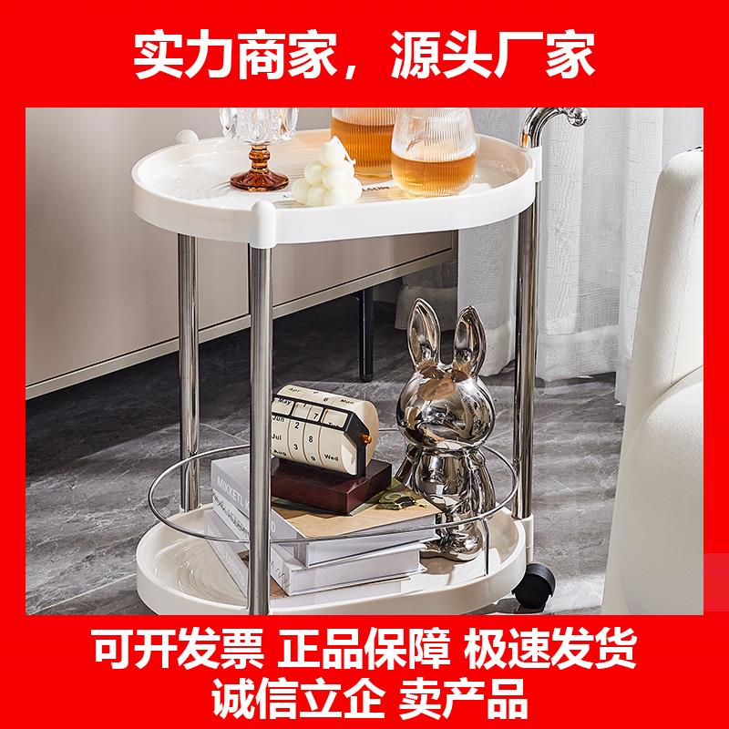 新款轻奢小茶几可移动沙发边几牀头置物架零食小推车麻将桌边茶水