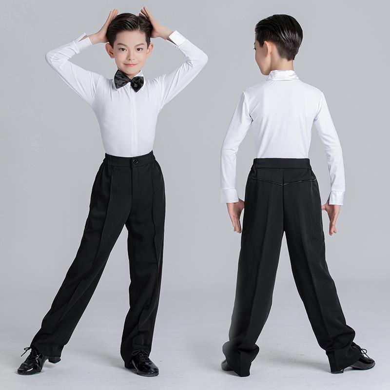 丹笛爾秋冬新款拉丁舞服男童專業(yè)演出服表演練功套裝男比賽考級服