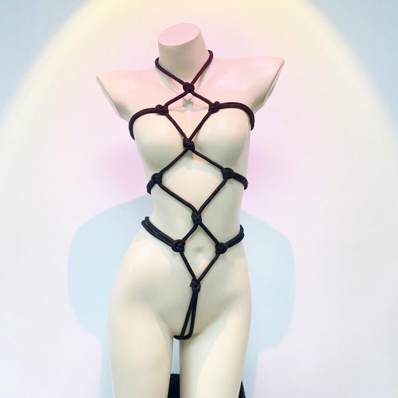 成品直接穿性感捆绑束缚绳衣男女通用免穿脱绳缚连体衣龟甲缚露出