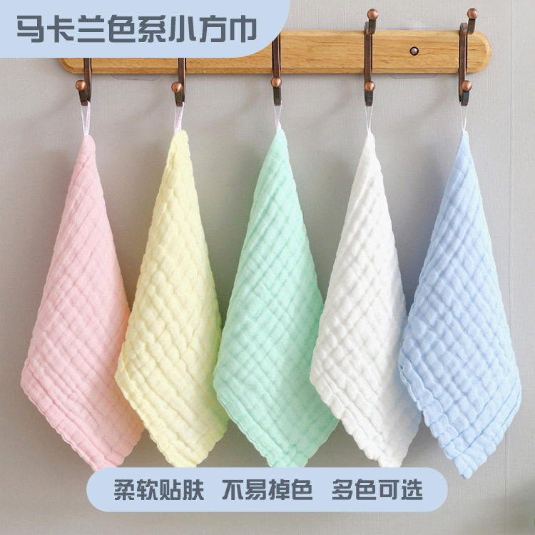 薄棉洗脸巾夏天纱巾手巾面料大童汗巾加厚手卷婴儿纱布毛巾长方形