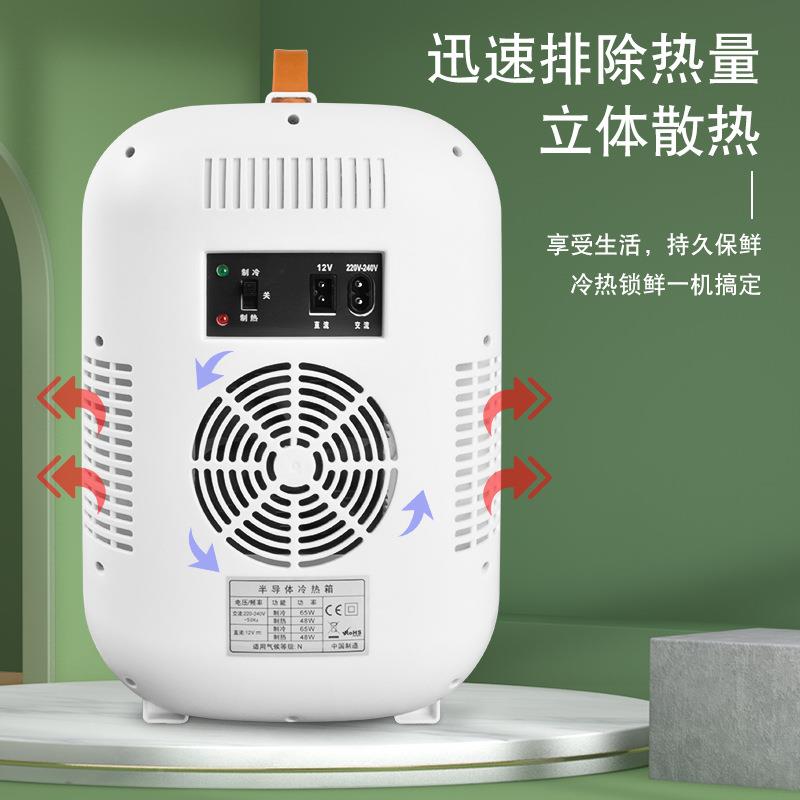 新款镜面载冰箱家车用宿妆舍小冰10L箱迷你冷藏美冰箱冷车用热两