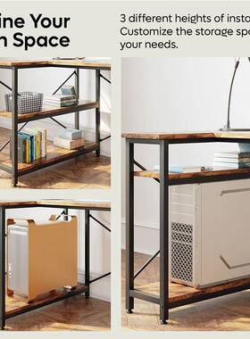 古电8490桌书桌L型自由组脑合台式美式复弯办公桌子家用学拐习桌