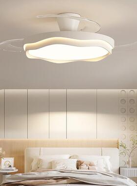 奶油风室书房风扇卧吊灯电扇灯静音隐形厅吊灯餐简现ZOP约代简约
