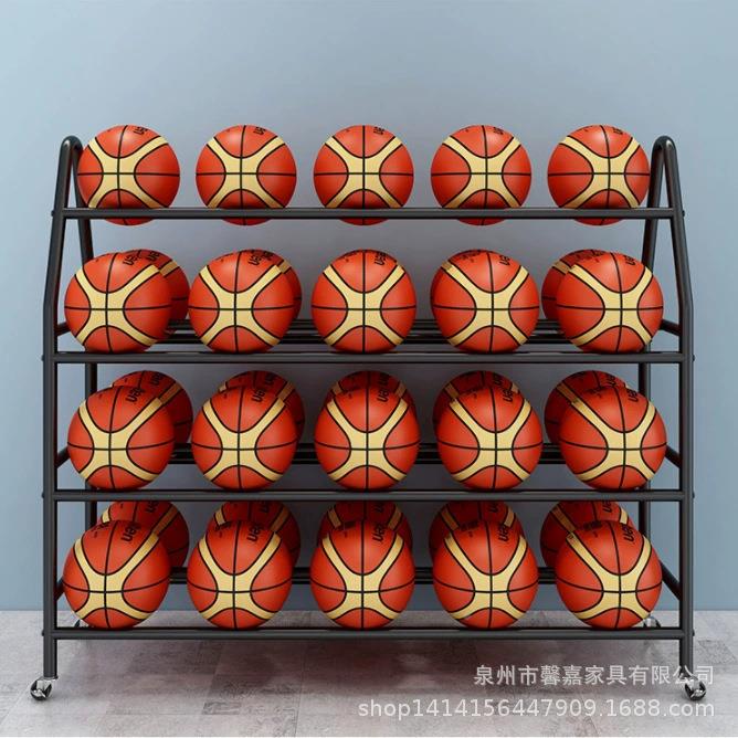 篮球球收纳育架防锈移动球类推收拿车幼儿园学校XJ250223足球排球