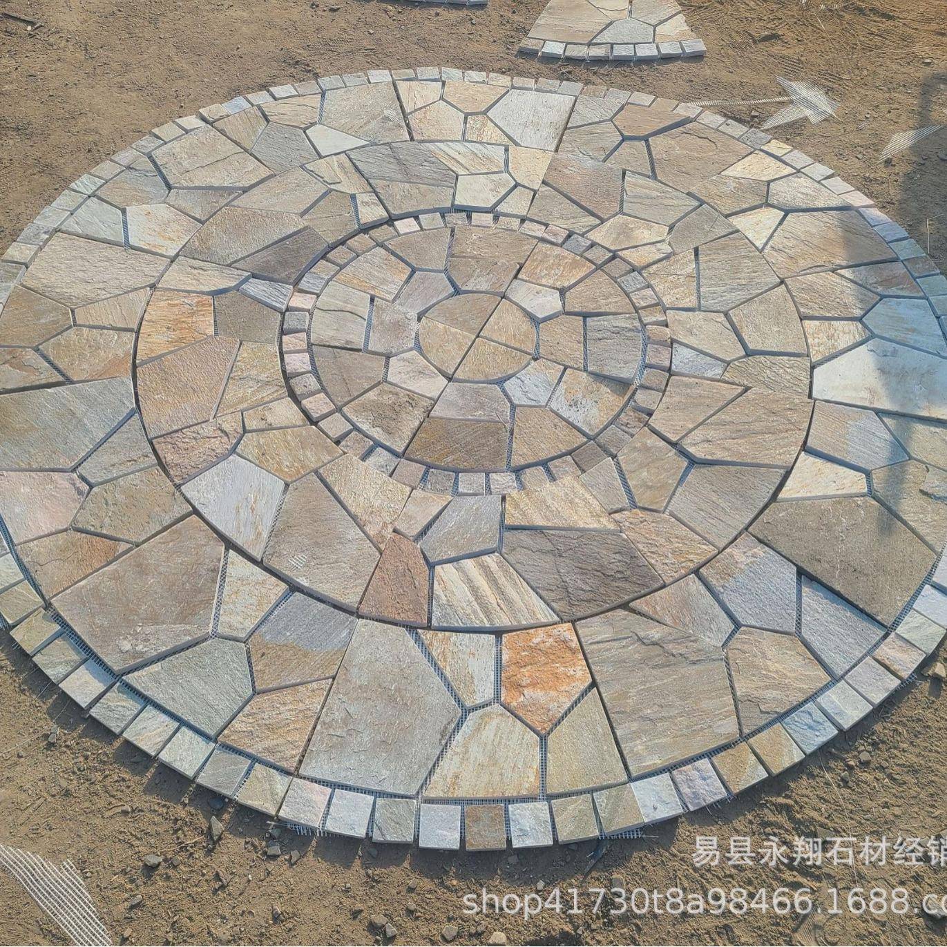 径2米石材拼花可来尺马赛克拼寸定庭院花直地面铺装设计款农砖家