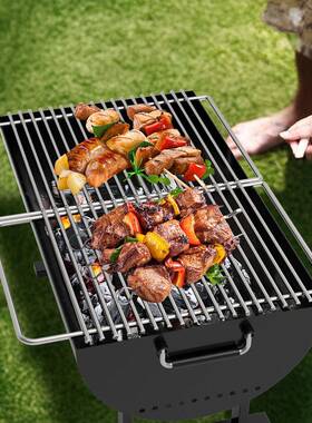 不锈钢烧烤bochen--炉家用烧便携式小烤炉烤炉肉架网户外子木炭型