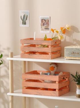 物纳复古木制收箱木条箱木框箱WBO整理储箱木箱子超做旧收纳筐市