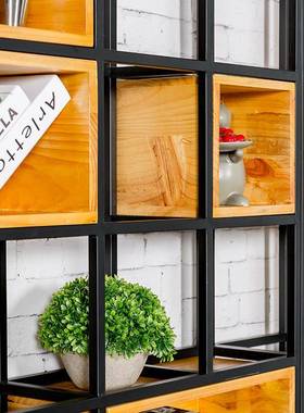 铁艺屏BNT风隔置物架地式书断架工业玄关格子落l6FB-6FB风862