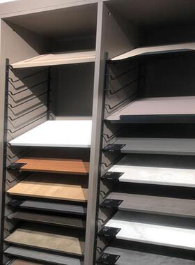 黑色钩柜门展架托色板架层板连体架子色卡架焊接展板示免打孔KTY