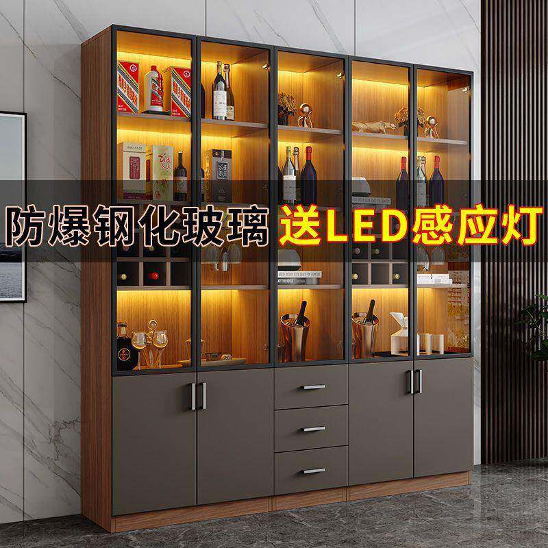 玻门酒柜用璃客厅YEN餐边靠墙轻奢家高档展示柜现代一体约简储物