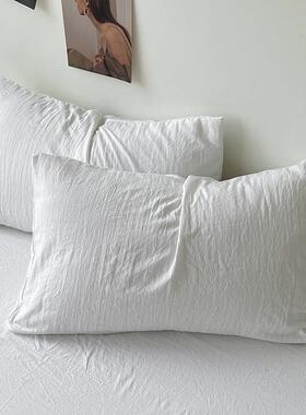 水洗棉纯色四件毛床上用套品日系简约IZX磨床单款被套舍三宿件套