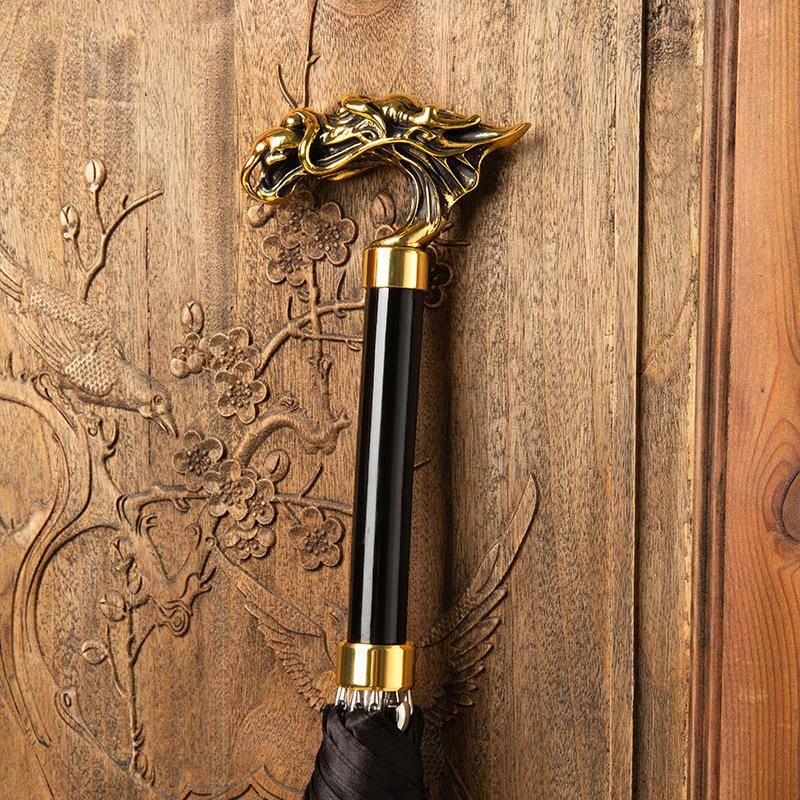 中国风龙头绅士杖伞直杆长柄伞防晒伞遮阳太PHT阳抗风权防雨晴雨