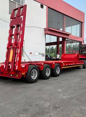 多线平挂车低地板板挂车工KVL程机械低半车轴大件低平板运输车