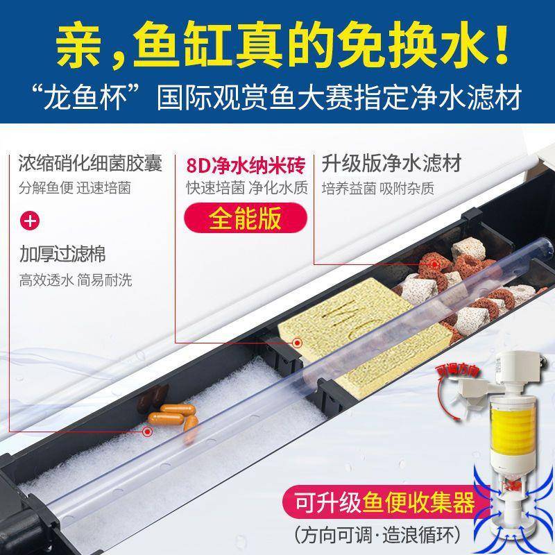 鱼水族箱大中小生型客厂家直供厅地家用懒人态免换缸水玻璃落金鱼