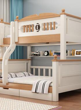 木上床童李国政-4双层床儿成人实两层床高下低床子母床上下铺床母