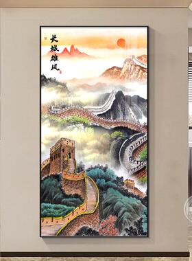 万里长画城靠山图玄入关装饰画户进门xwX11659画办公室竖版背有靠