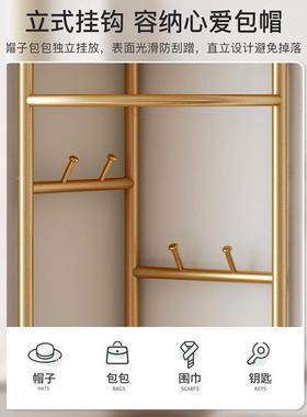 明峥具家厂转角衣架架落地卧室衣家挂用门口多功能衣帽架WHZ客厅