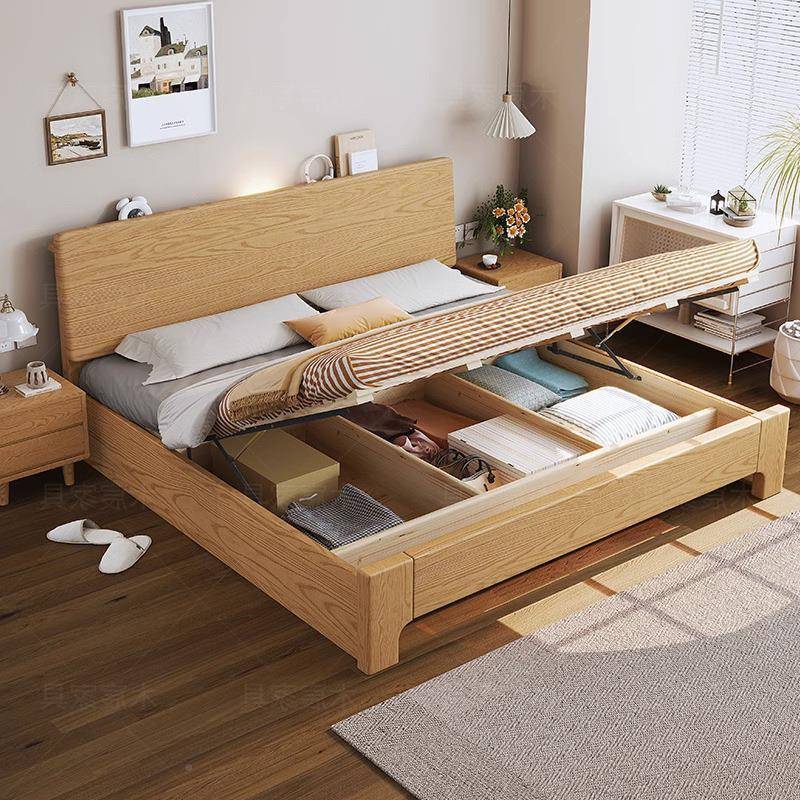 1白蜡木实木床主卧18米双人床床MP-001现代简约.原木风小户型.2单