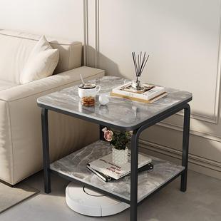可客厅茶几家用HDE岩板边几靠正角墙方桌超窄沙发小边柜移动长方