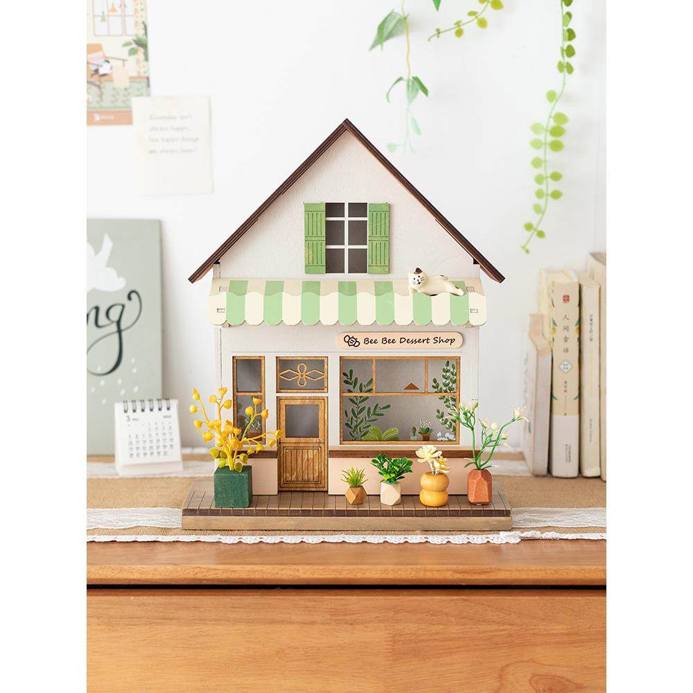 WBZ7阿楹客厅艺术玄关小摆件拍照微缩办工桌植物角斗柜书架装饰