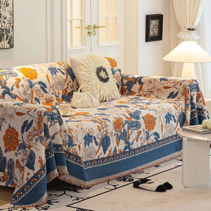 雪尼尔沙发盖布巾2025新款四季通用沙发坐垫盖毯防尘盖巾跨境