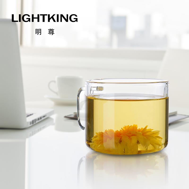 明尊 CP-02 玻璃杯水杯女可爱茶杯迷你带把茶杯杯4个礼品套装家用