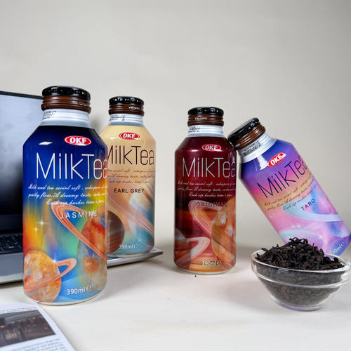 韩国进口OKF星空系列奶茶饮料茉莉抹茶伯爵茶芋头味罐装休闲饮品