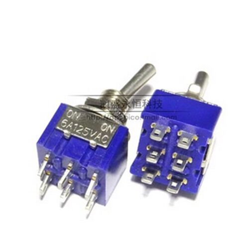MTS203 6A/125V 双联 三档六脚 扭子开关 钮子/拨动开关 电源开关
