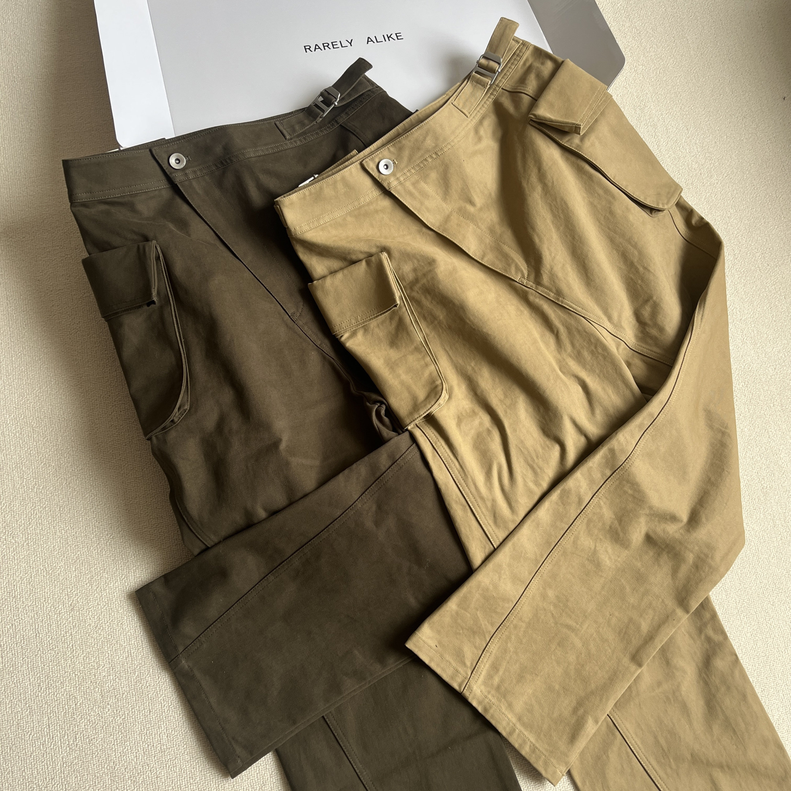 广州红姐 错位落裆工装裤KITA设计款多口袋长裤 卡其色/军绿色